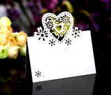 50PCS Place Cards Table Cards Name Cards for Table Setting 3D Love Heart Flower Hollow Out Paper Card Banquet Seat Card Place Card In Australia - Darrahopens