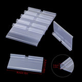 50 Pcs Plastic Wire Shelf Label Holders,Clear Price Tag Holder with Double Snap Lock Closure - Reusable Plastic Basket Label