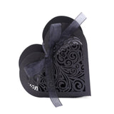 50PCS Laser Cut Wedding Party Favor Box Candy Bag Chocolate Gift Boxes with Ribbon Romantic Heart Rose Flower Candy Cookie In Australia - Darrahopens