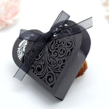 50PCS Laser Cut Wedding Party Favor Box Candy Bag Chocolate Gift Boxes with Ribbon Romantic Heart Rose Flower Candy Cookie In Australia - Darrahopens