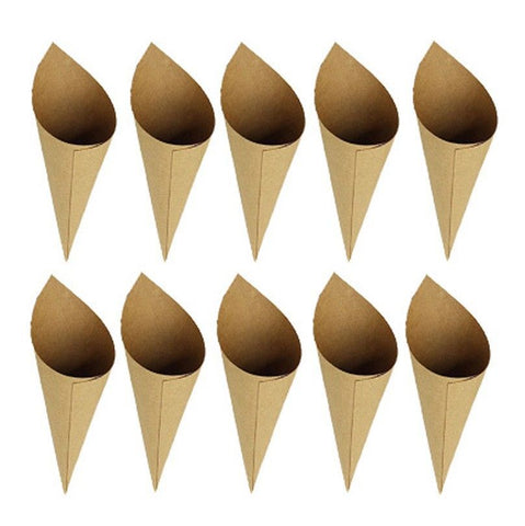 50PCS Kraft Paper Confetti Cones Brown Wedding Confetti Cones Vintage Kraft Paper Petal Cones with Hemp In Australia - Darrahopens
