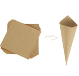 50PCS Kraft Paper Confetti Cones Brown Wedding Confetti Cones Vintage Kraft Paper Petal Cones with Hemp In Australia - Darrahopens