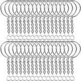 30 set Split Keyrings with Chain Silver Keychain Ring, Key Chains Rings Parts with Open Jump Ring and Connector. In Australia - Darrahopens