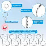 30 set Split Keyrings with Chain Silver Keychain Ring, Key Chains Rings Parts with Open Jump Ring and Connector.