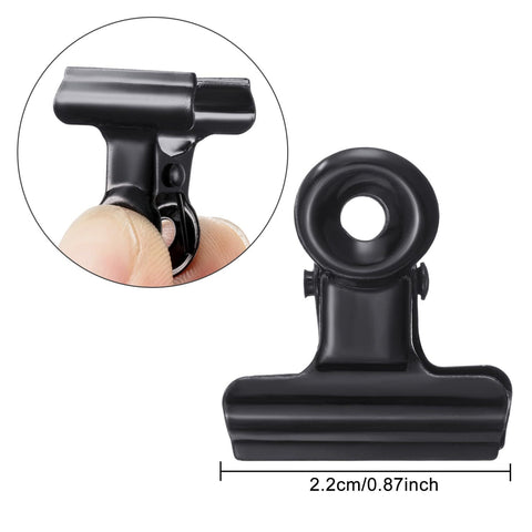 10 Pack Metal Clips Hinge Clips 1 Inch Small Bull Clips for Picture Crafts Office Home Supplies(Black) In Australia - Darrahopens