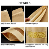 100 Pcs Resealable bags,Stand Up Kraft Paper Bags with Matte Window, Zip Lock Food Storage Bags for Packaging Products, Reusable In Australia - Darrahopens