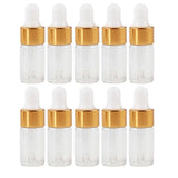 10pcs Transparent Essential Oils Glass Dropper Bottles White Cap with Eye Droppers Leak Proof Travel Bottles for Liquids (5ml)