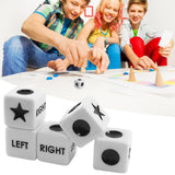 5Pcs Left Right Center Dice Six Sided 16mm Standard Size Acrylic Dice Easy to Grip Game Dice Games Standard Dice