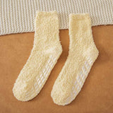 5 pcs Women Fuzzy Slipper Socks with Grippers Soft Winter Cozy Fleece Fluffy Non Skid Warm Crew Comfy Hospital Socks