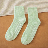 5 pcs Women Fuzzy Slipper Socks with Grippers Soft Winter Cozy Fleece Fluffy Non Skid Warm Crew Comfy Hospital Socks