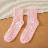 5 pcs Women Fuzzy Slipper Socks with Grippers Soft Winter Cozy Fleece Fluffy Non Skid Warm Crew Comfy Hospital Socks