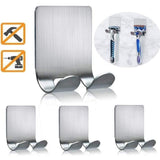 Adhesive Razor Holder, Silver Self Adhesive Razor Hooks Shower Wall Razor Hanger Waterproof Stainless Steel Heavy - 2 Pcs In Australia - Darrahopens