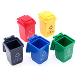 5pcs Mini Trash Can Toy Mini Wheelie Bin Dollhouse Waste Container Miniature Sorting Garbage Bin Model