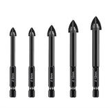 Masonry Drill Bit, Concrete Drill Bit Set, Tungsten Carbide Tip, Hex Shank Drill Bits, Cement Drill Bits 5 Pcs
