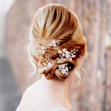 5Pcs Peal Flower Hair Pins Pearl Bridal Hair Pins Silver Wedding Hair Piece Wedding Hair Accessories Hair Flowers for Women Girls