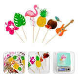 6PCS Tropical Cupcake Toppers Hawaiian Pineapple Flower Palm Tree Flamingo Guitar Cupcake Picks for Summer Beach Theme Party Favor In Australia - Darrahopens