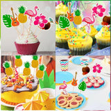 6PCS Tropical Cupcake Toppers Hawaiian Pineapple Flower Palm Tree Flamingo Guitar Cupcake Picks for Summer Beach Theme Party Favor In Australia - Darrahopens