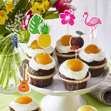 6PCS Tropical Cupcake Toppers Hawaiian Pineapple Flower Palm Tree Flamingo Guitar Cupcake Picks for Summer Beach Theme Party Favor In Australia - Darrahopens