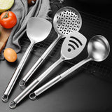 4 pcs Utensil Sets Stainless Steel Cooking Utensils: Metal Kitchen Utensil Set Nonstick Turner Spatula Spoons Scoop Kit