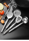 4 pcs Utensil Sets Stainless Steel Cooking Utensils: Metal Kitchen Utensil Set Nonstick Turner Spatula Spoons Scoop Kit
