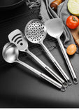 4 pcs Utensil Sets Stainless Steel Cooking Utensils: Metal Kitchen Utensil Set Nonstick Turner Spatula Spoons Scoop Kit