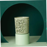4 Pcs Desktop Office Storage Organizer Creative Round Hollow Leaves Tropical Palm Leaves Design Pen Pencil Holder Organizer