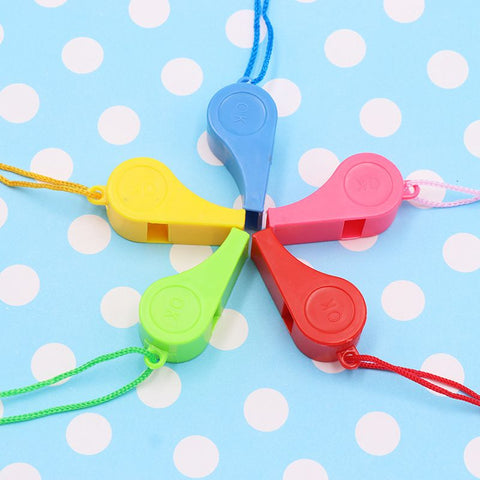 5 Pcs Loud Plastic Emergency Whistle with Lanyard for Outdoor Activities, Coach Trainning Whistles Party Whistles for Sports
