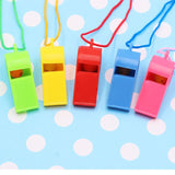 5 Pcs Loud Plastic Emergency Whistle with Lanyard for Outdoor Activities, Coach Trainning Whistles Party Whistles for Sports