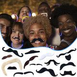 48 Pieces Fake Mustaches Novelty Self Adhesive Fake Mustache Set for Performance Masquerade Halloween Party Supplies
