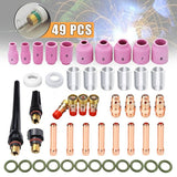 Welding torch accessory kit collar Alumina nozzle Gas lens Glass cup welding parts 49 pcs For PTA 9 PTA 9V PTW 20