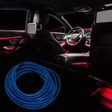 3 Meter/9.84ft Interior USB Neon EL Wire String Strip Blue Cold Light Glow String Strip Set for Car Decoration