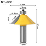 12mm Shank Woodworking Router Bit 45 Degree Chamfer Bevel Edging Router Bit Wood Cutting Tool Woodworking Router Bits,12mm Shank