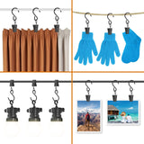 10 PCS Curtain Clips with S Hooks for Outdoor String Lights, This Stainless Steel S Hooks with Clips Also Work Clips