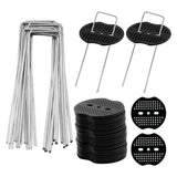 6 inch U-Shaped Landscape Staples and Fixing Gasket Set of 50, Garden Landscape Staples for Outdoor Irrigation Hoses, Fixed Fences