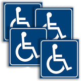 Disabled Stickers Kit - Handicap accessible Wheelchair - for Indoor and Outdoor Use - Car Van Truck Lorry Camper (4-Piece kit)