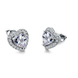 3 pcs Sterling Silver Birthstone Stud Earrings for Women, Heart/Teardrop/Square Crystal Solitaire Diamond Studs Halo Earrings In Australia - Darrahopens