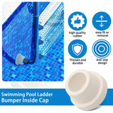 2x Outside Pool Ladder Bumpers For Inground Pool Ladder Rubber End Caps For Standard Swimming Poo