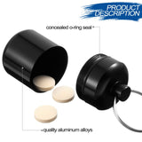 4 Pieces keychain pill holder Waterproof Aluminum Pill Case Box Aluminum Pill Container Metal Pocket Pill Case Box with Keychain