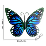4pcs Metal Butterflies | Iron Hanging Decorations Wall-Mounted - Wall Art Sculpture for Garden Yard Decoration Outdoor Indoor
