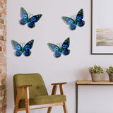 4pcs Metal Butterflies | Iron Hanging Decorations Wall-Mounted - Wall Art Sculpture for Garden Yard Decoration Outdoor Indoor