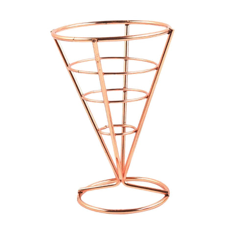Food Tray French Fries Stands Serving Holder Cone Metal Wire Basket Fried Snack Basket for Home Parties Backyard Picnics