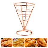 Food Tray French Fries Stands Serving Holder Cone Metal Wire Basket Fried Snack Basket for Home Parties Backyard Picnics