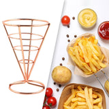 Food Tray French Fries Stands Serving Holder Cone Metal Wire Basket Fried Snack Basket for Home Parties Backyard Picnics
