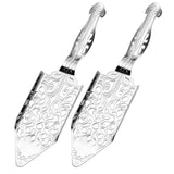2Pcs Stainless Steel Absinthe Fountain Spoon, Vintage Cocktail Dripper, Bar Glass Strainer, Hollowed Out Square Sugar Dripper