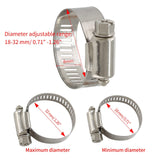 5 Pcs Stainless Steel Hose Clamps, Adjustable 18-32MM Range Worm Gear Hose Clamps for Pipe, Intercooler, Plumbing In Australia - Darrahopens