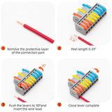 Lever Wire Connectors, 3 in 9 Out Quick Wiring Cable Electrical Connector Compact Push-in Conductor Terminal Block