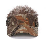 Men's Hair Visor Sun Hats Visor with Hair Fake Hat with Hair for Men Novelty Spiked Adjustable Baseball Caps Funny Gift