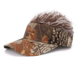 Men's Hair Visor Sun Hats Visor with Hair Fake Hat with Hair for Men Novelty Spiked Adjustable Baseball Caps Funny Gift