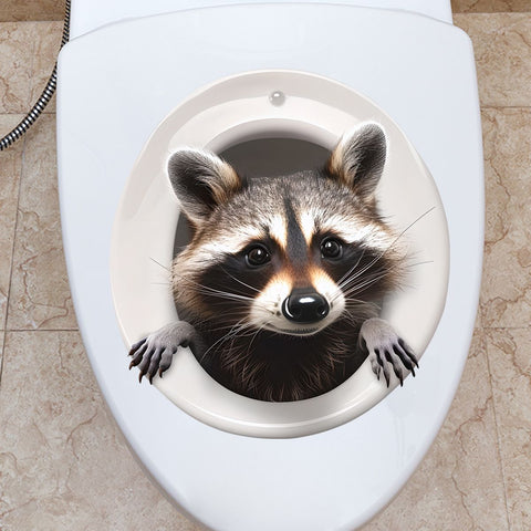 3D Sticker for Toilet | Cute Decal for Toilet| Toilet Decal | Three-Dimensional Animal Toilet Wall Sticker Home Decor