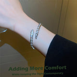 Crystal Cuff Bracelet for Women - Fashion Cubic Zirconi Silver Snake Bracelet Charm, Bangle Jewelry Gift for Anniversary Party